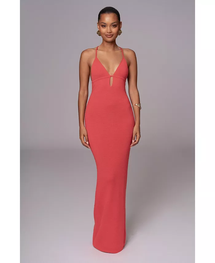 

Женское вязаное макси-платье Sun Rays JLUXLABEL, красный