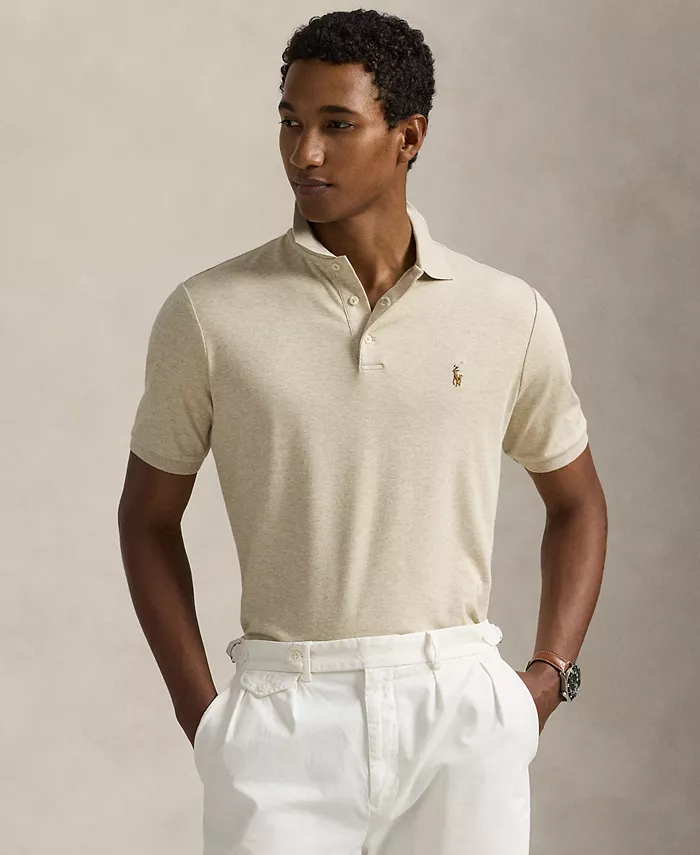 

Мужская классическая поло из мягкого хлопка Polo Ralph Lauren, коричневый/бежевый