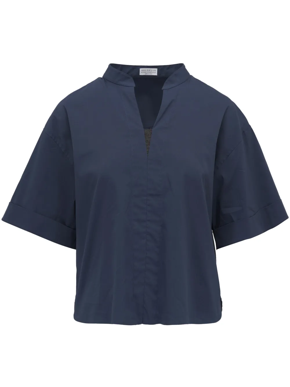 

Блузка из эластичного хлопка Brunello Cucinelli, синий
