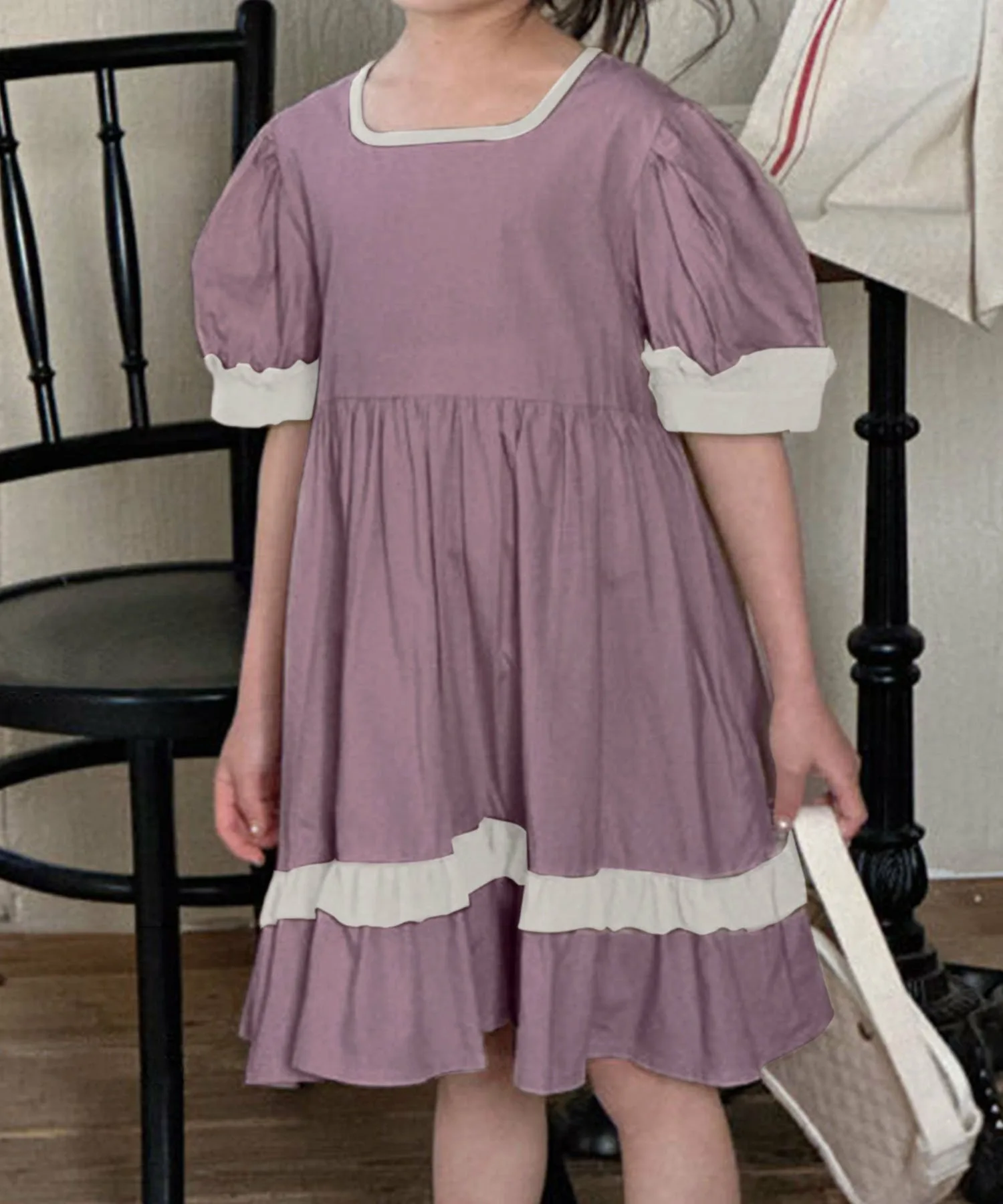 Двухцветное платье Aimoha Kids, цвет Purple
