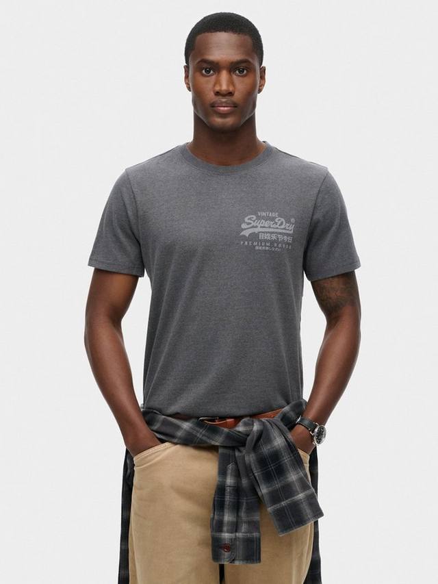 

Винтажная футболка heritage на груди с логотипом heritage Superdry, цвет Granite Grey Marl
