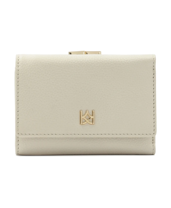 

Небольшой кожаный кошелек кремового цвета Kazar, бежевый