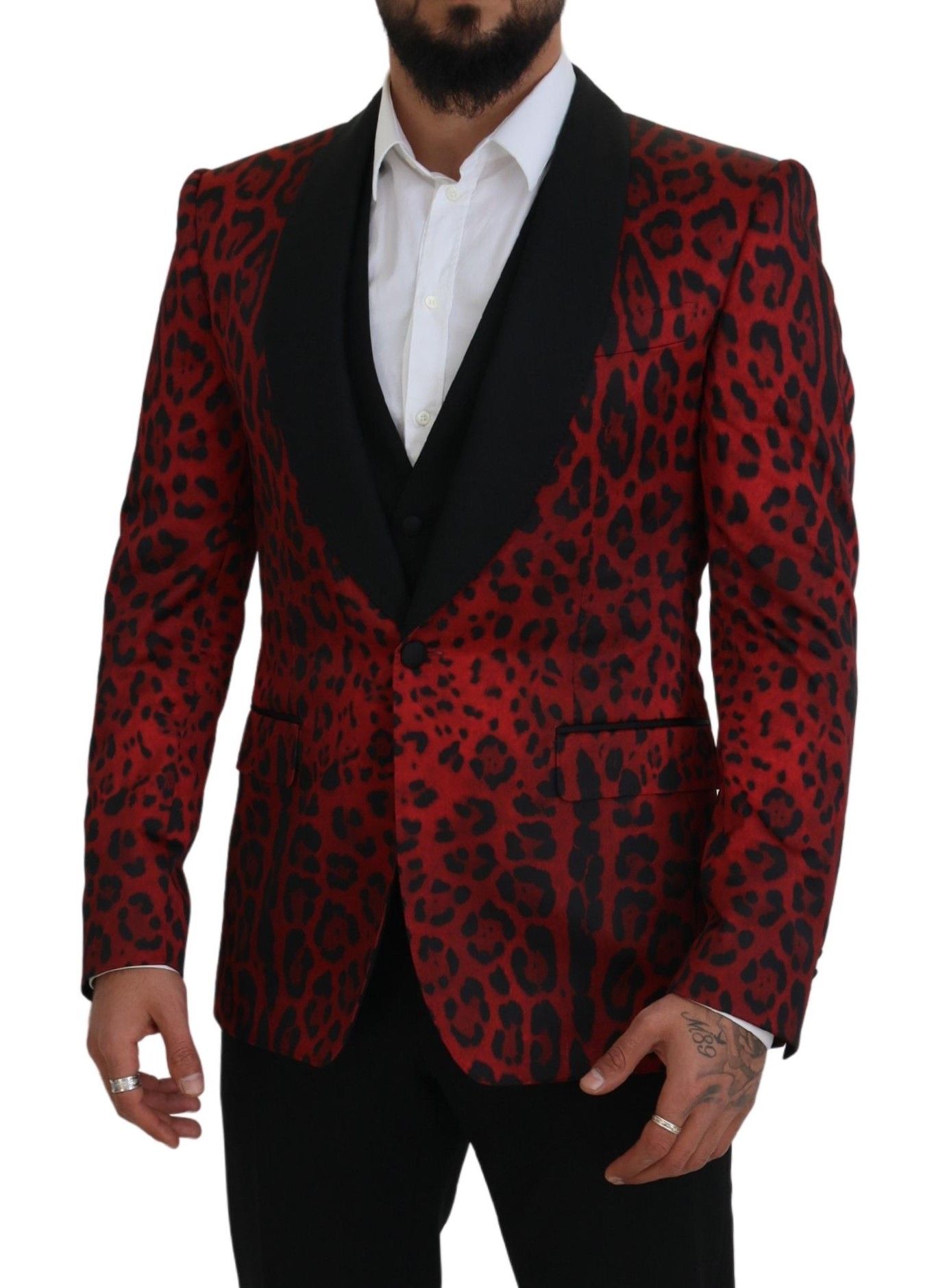 

Костюм-тройка с леопардовым принтом Radiant Red Dolce & Gabbana, красный