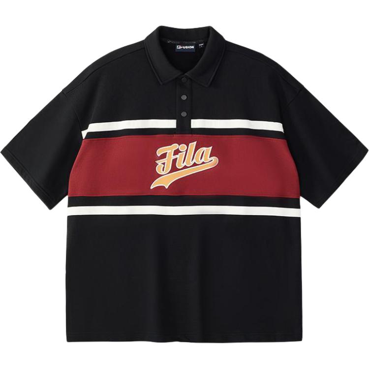 

FILA FUSION Поло мужское угольно-черное Jet Black, Черный, FILA FUSION Поло мужское угольно-черное Jet Black