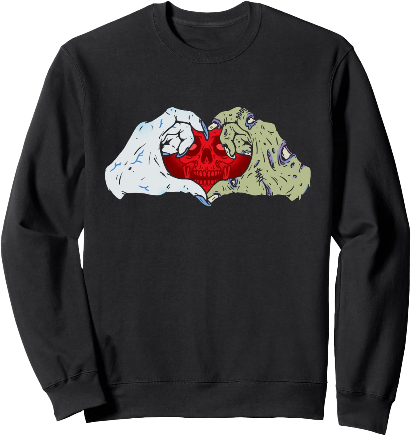 

Толстовка с надписью «Я люблю тебя, монстры, ужасы, вампиры и зомби, скелет, сердце», черная Monsters And Martians