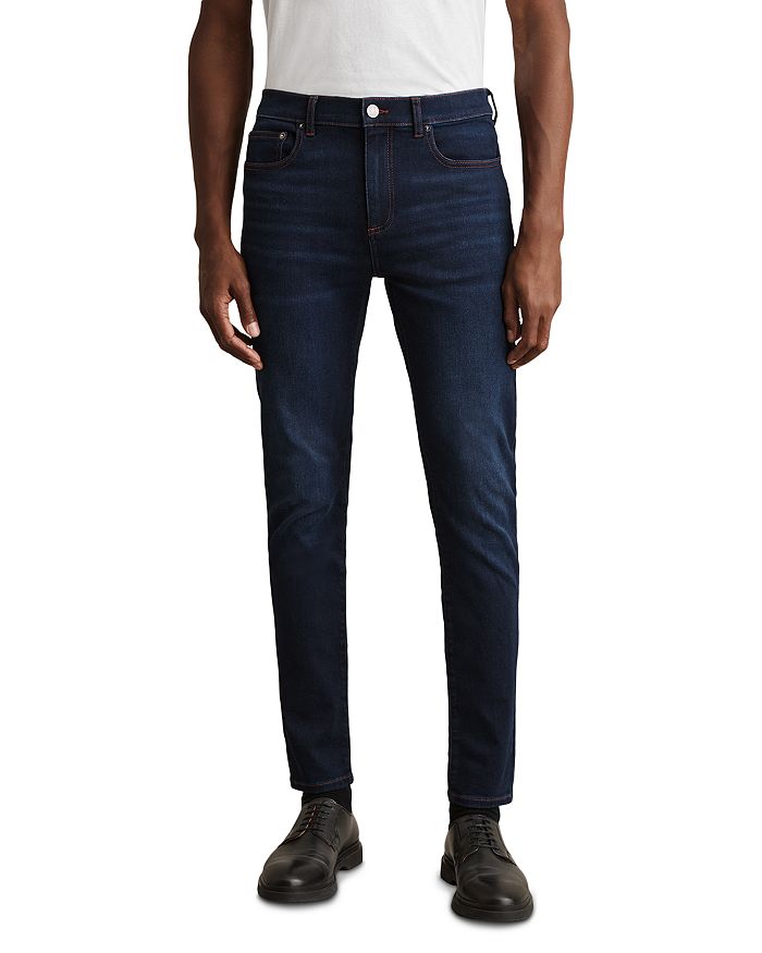 

Брюки Bleaker Skinny Fit в потертом темно-индиго REISS, синий