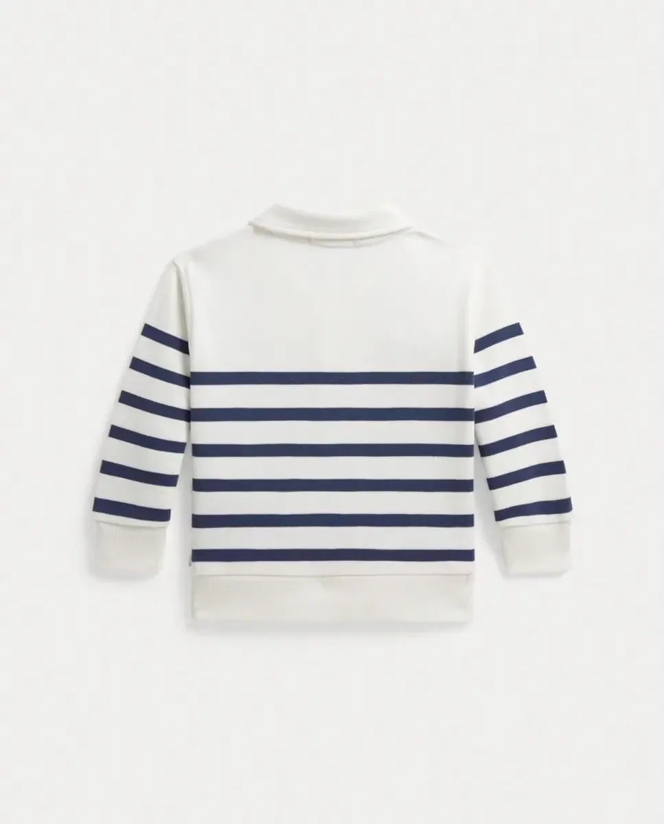 Детская хлопковая толстовка с молнией до середины Polo Ralph Lauren, синий/белый — фото 2