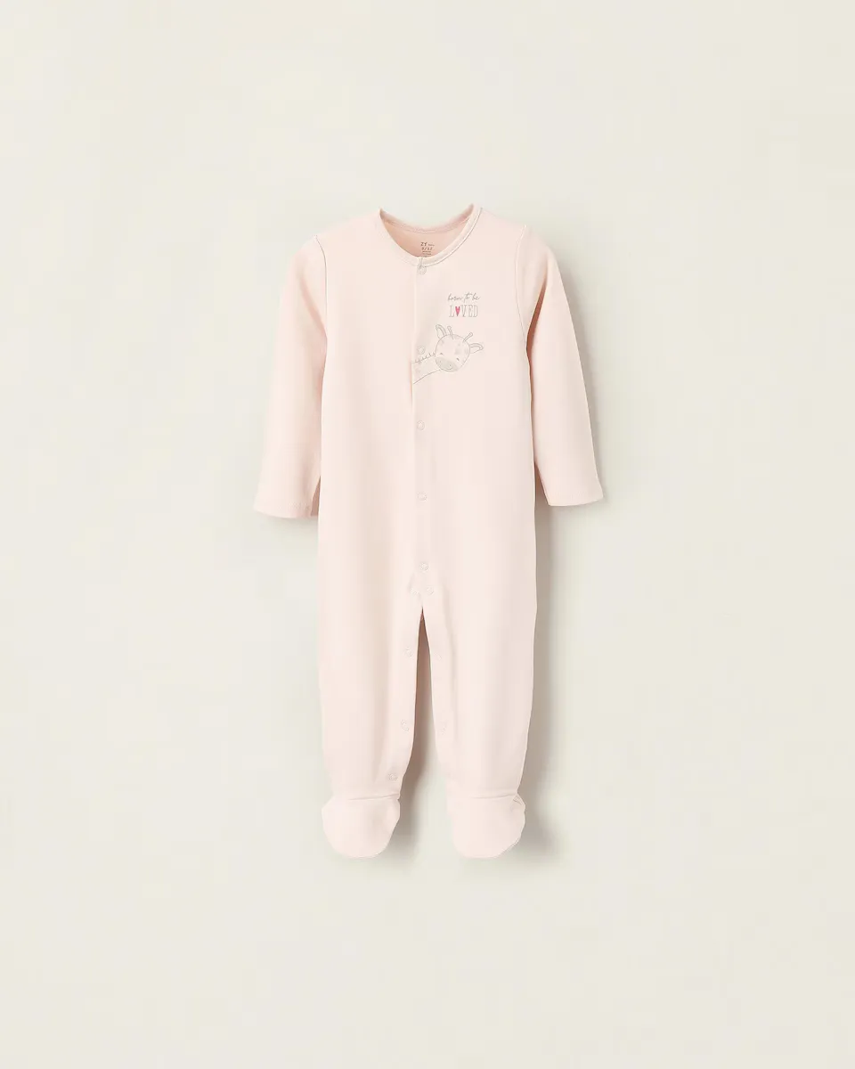 

Бибиг комбинезон пижама 100% хлопок с жирафом Zippy, цвет Rosa