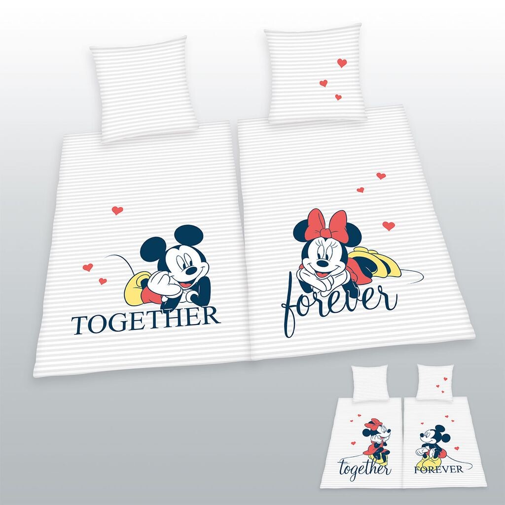 

Постельное белье Partner из 4 предметов Disney Herding Partner зимнее двустороннее постельное белье 135х200 см хлопок Renforce heart love love ретро романтика Минни Микки Маус 4 шт. БЕЛЫЙ