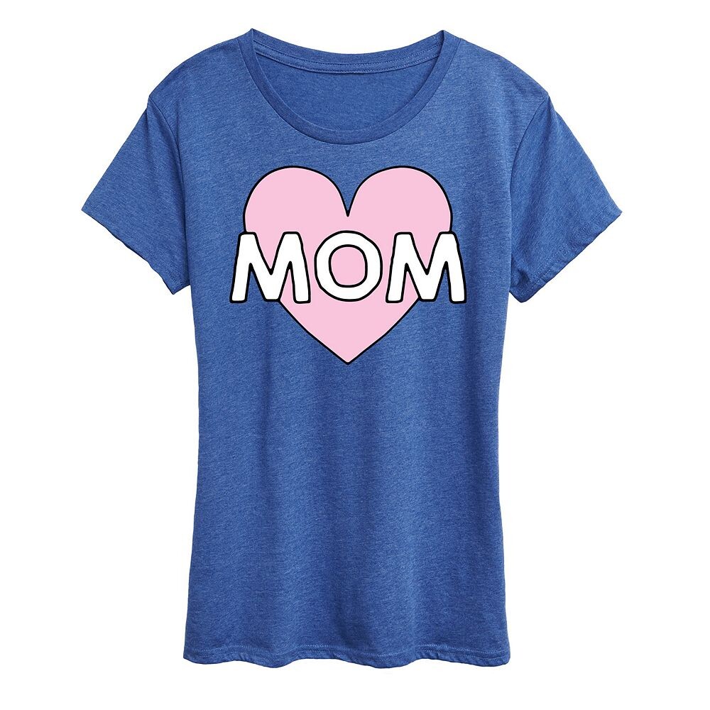 

Женская футболка с рисунком Mom Heart, цвет Heather Royal Blue