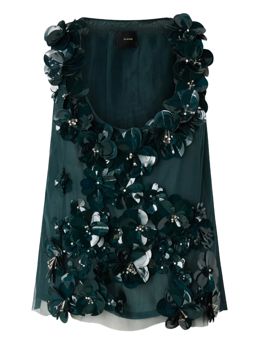 

Блузка без рукавов с цветочным декором PINKO, зеленый