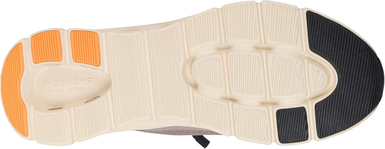 Мужские кроссовки Skechers Arch Fit Glide-Step Pro Hands Free Slip-in Trainers, Taupe Knit Black Pu — фото 3