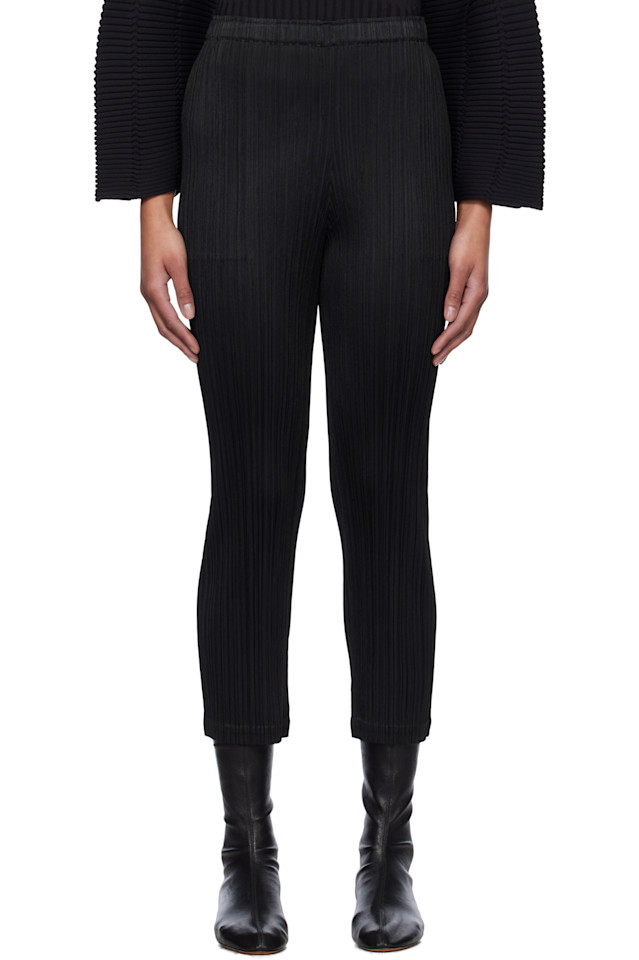 

Ежемесячные цвета январьские брюки Pleats Please Issey Miyake, черный