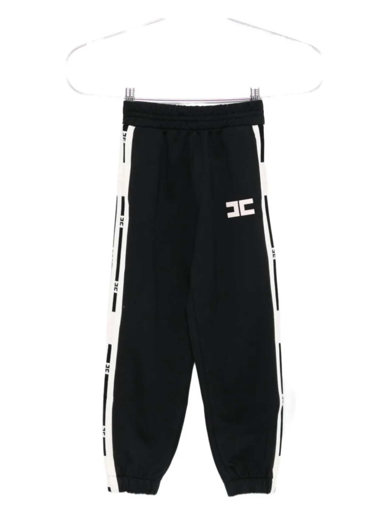 

Спортивные брюки с полосками по бокам и логотипом Elisabetta Franchi La Mia Bambina, черный