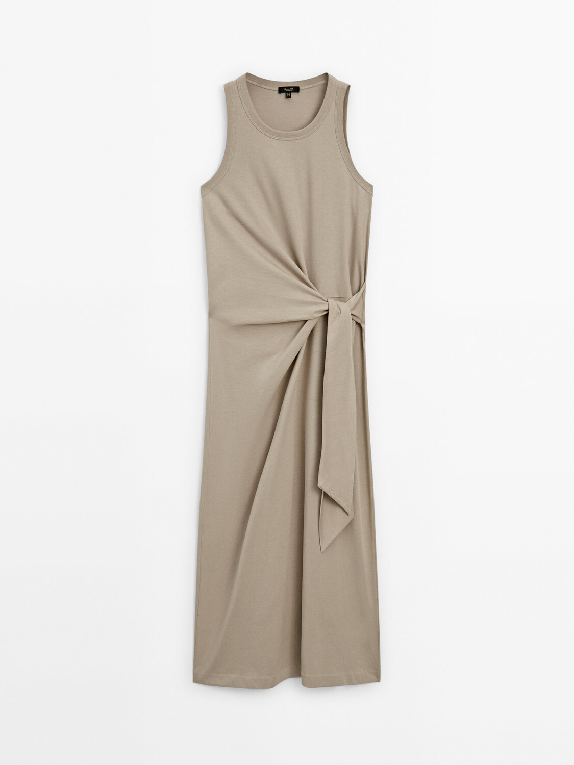 

Платье миди с завязками Massimo Dutti, серый
