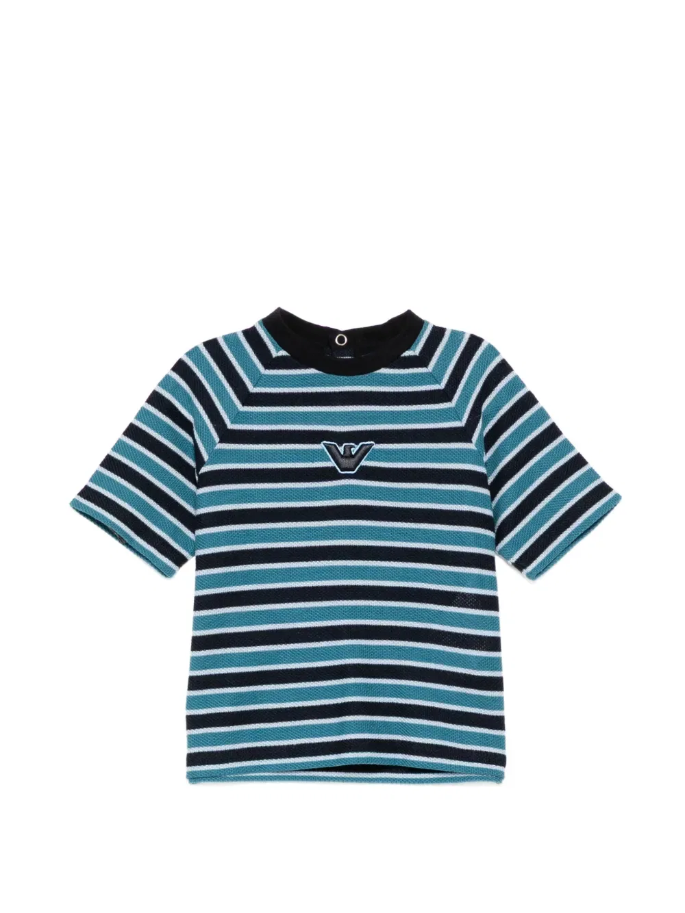 Футболка с полосками орла Emporio Armani Kids, синий