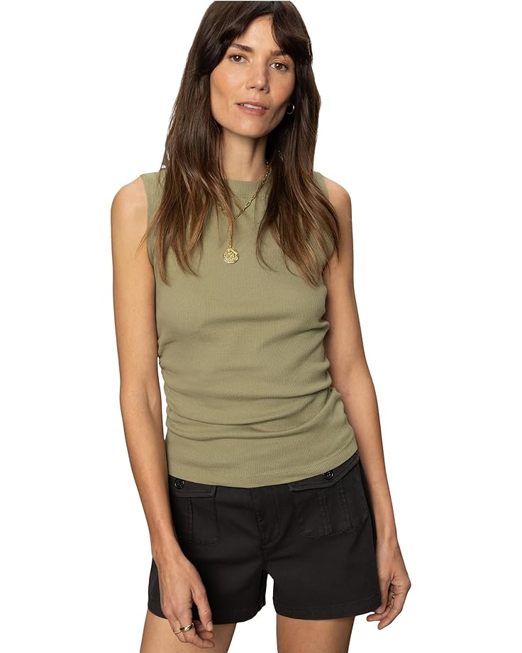 

Топ Sanctuary Ribbed Ruched Tank, цвет Sage