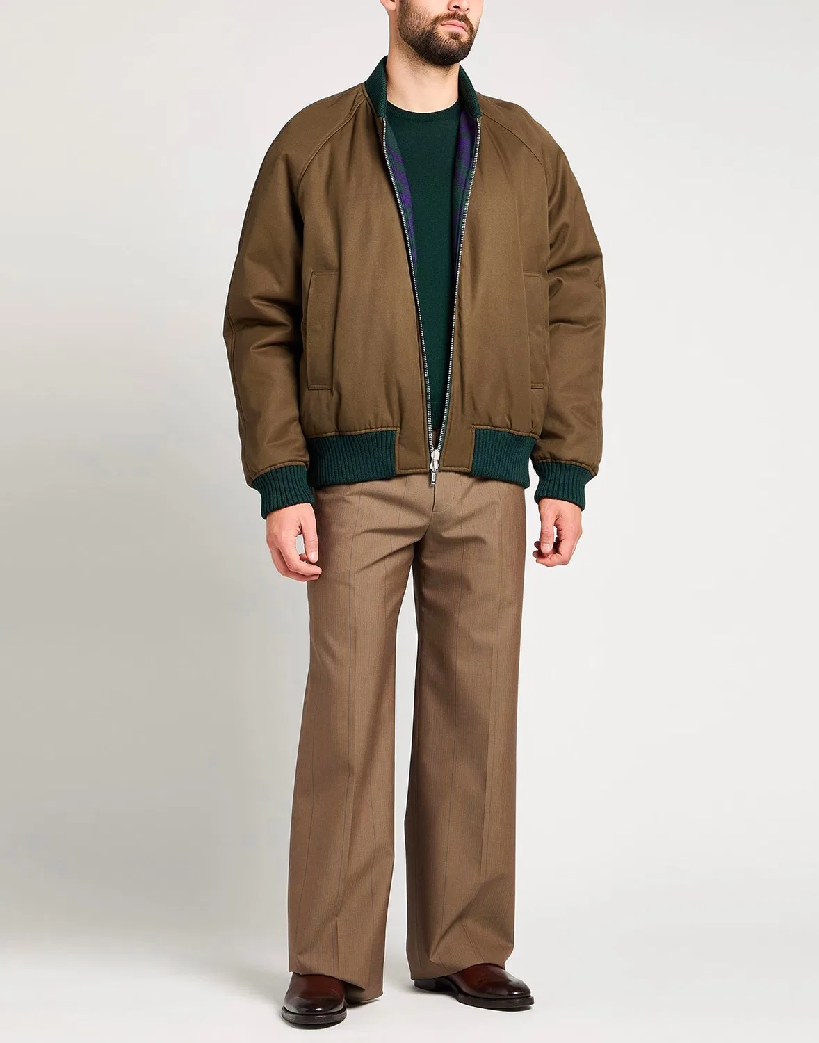 Куртка-бомбер BURBERRY двуцветная, мужская, коричневый — фото 4