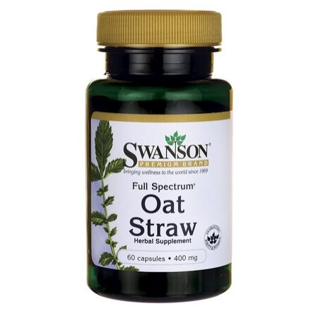 

Swanson, Oats 400 мг овсяной соломы, 60 капсул