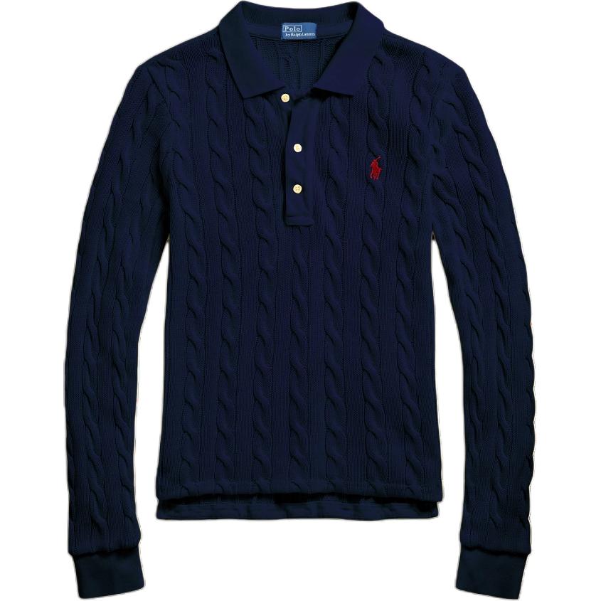 Polo Ralph Lauren Хлопковая поло с кабельным узором — фото 3