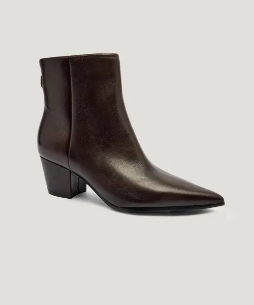 Ботильоны из кожи на блочном каблуке Halisa Guess, коричневый