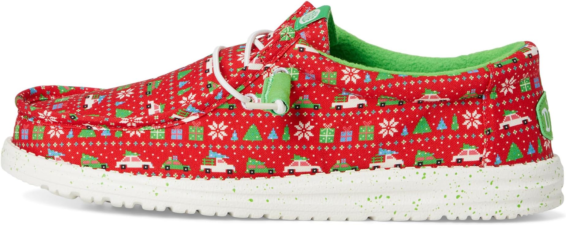 Лоферы Hey Dude Men's Wally Holiday Sweater, Red/Green/Multi — фото 4