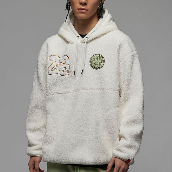 Толстовка Air Jordan Year Of The Rabbit CNY Series Polar Fleece Drawstring Hoodie Men's White, белый — фото 3