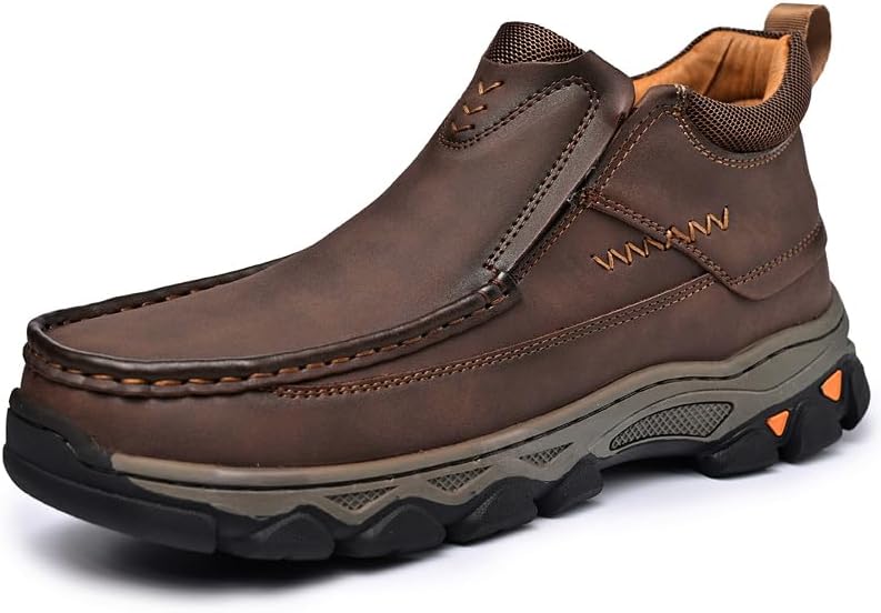 

Мужские слипоны-кэжуал MOSTELO Легкие противоскользящие высокие туфли, темно-коричневый