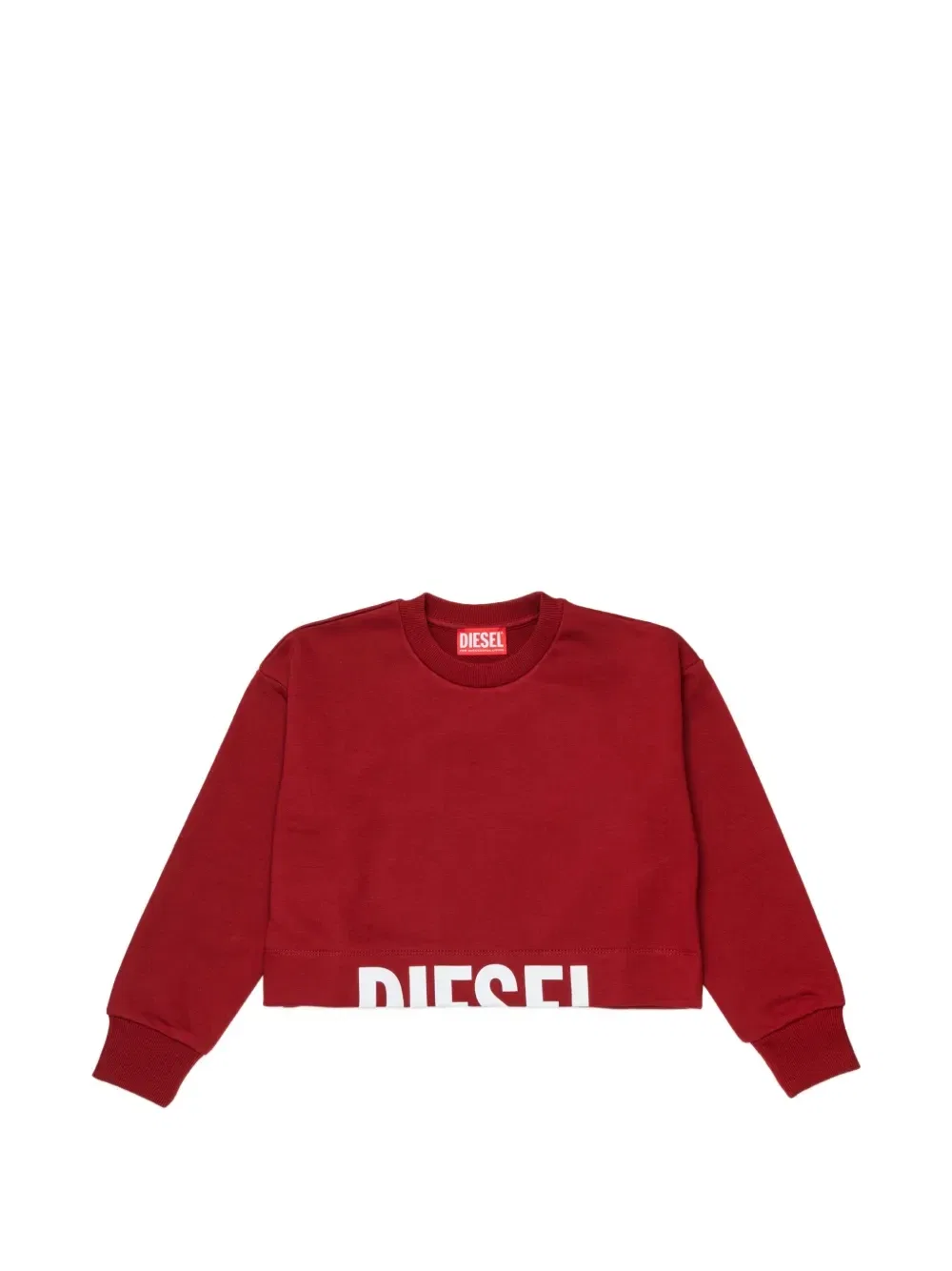 Укороченный свитер с логотипом Diesel Kids, красный