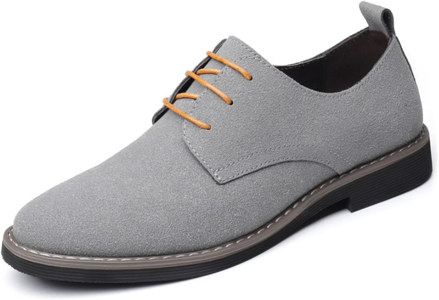 

Мужские замшевые оксфорды со шнуровкой, классические деловые и повседневные туфли Generic, серый