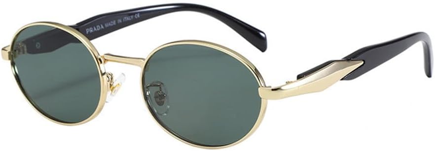 

Металлические овальные солнцезащитные очки в стиле панк для мужчин и женщин - защита от УФ-излучения UV400 - ретро-стиль - легкие, подходят для бега и занятий спортом на открытом воздухе UYPTK, Gd-gr