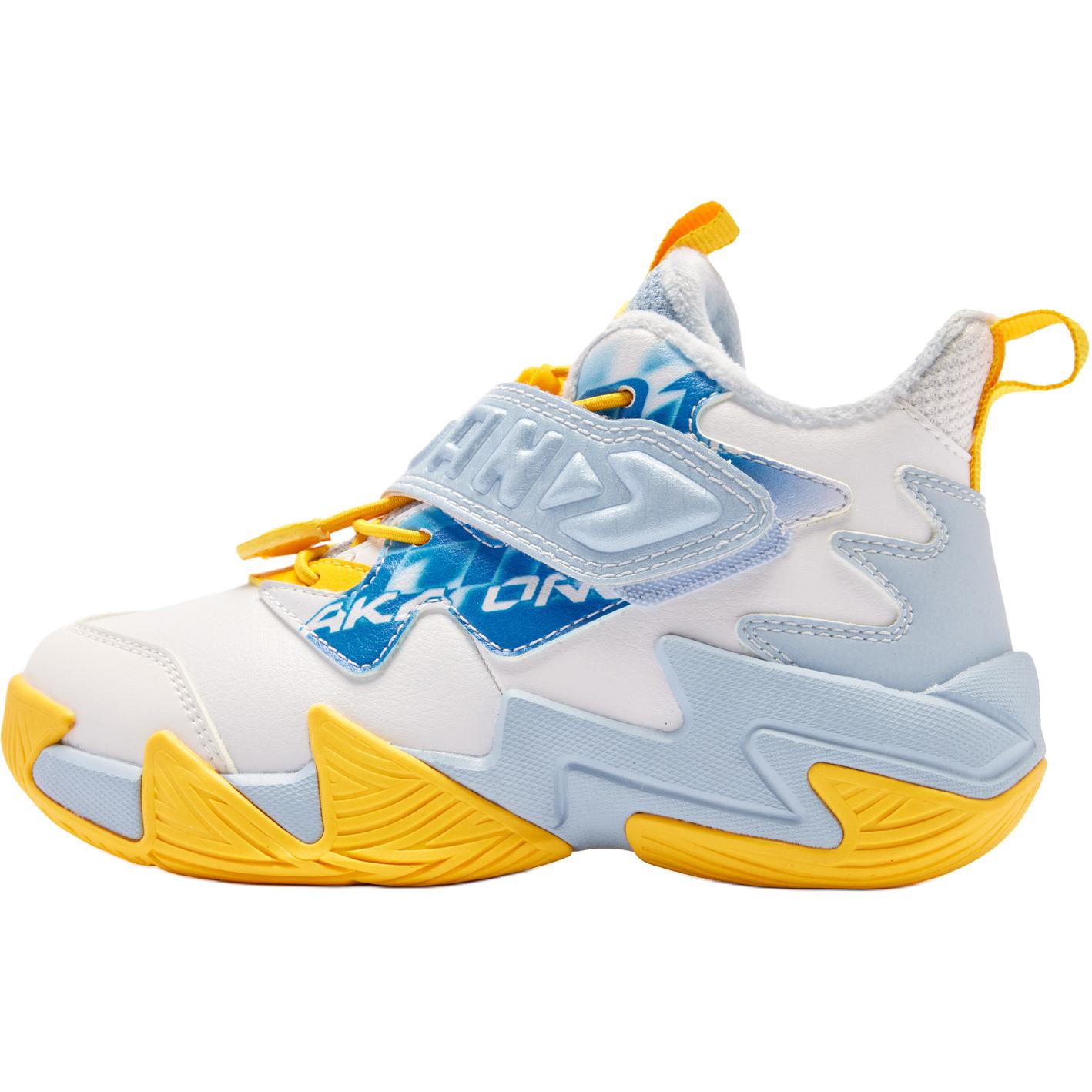 

Баскетбольные кроссовки для детей дошкольного возраста QIAODAN, белый/синий/желтый