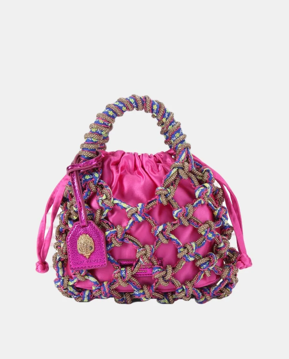 

Сумка макраме с кристаллами и орнаментом в виде орла Kurt Geiger, розовый