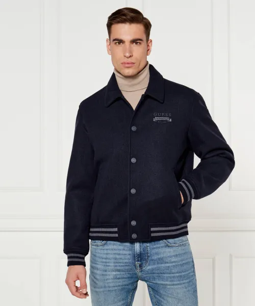 

Бомбер Мелтон Regular fit Guess Jeans, синий