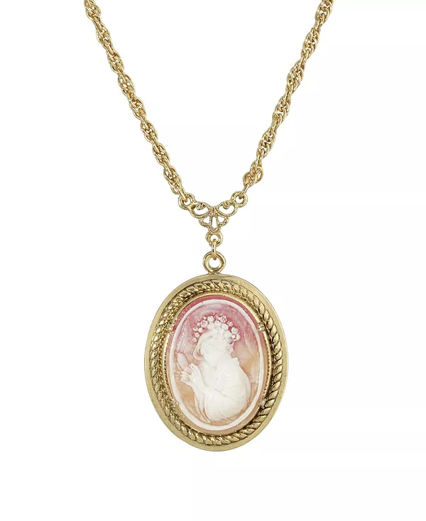 

Ожерелье с овальной камеей золотистого оттенка, 18 дюймов 2028, orange