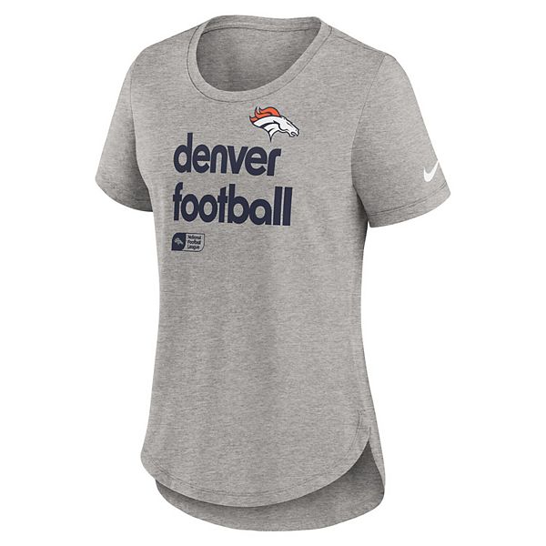 Женская футболка fashion tri-blend denver broncos heather gray Nike — фото 3