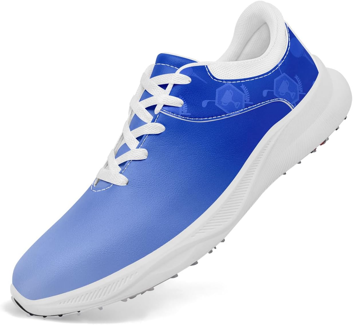 

Гольф обувь без шипов Gradient для мужчин и женщин - легкие водонепроницаемые спортивные кроссовки с вентиляцией для гольфа и активного отдыха на открытом воздухе Awsole, белый/синий/темно-синий