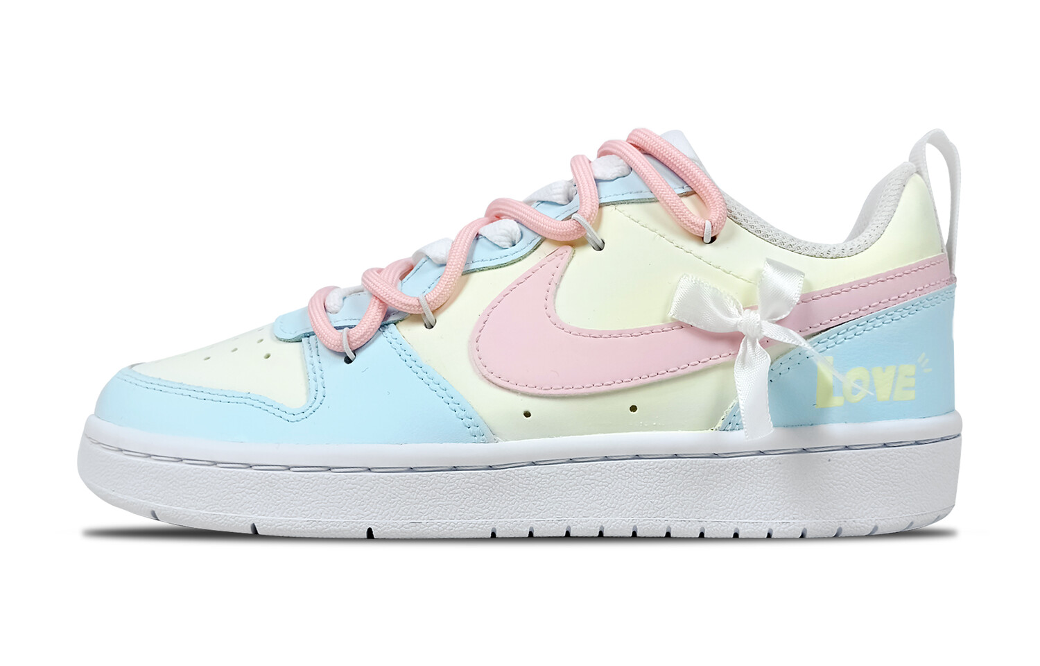 

Кроссовки Nike Court Borough 2 Skateboarding Shoes Women's Low-top Pink/Blue, светло-желтый