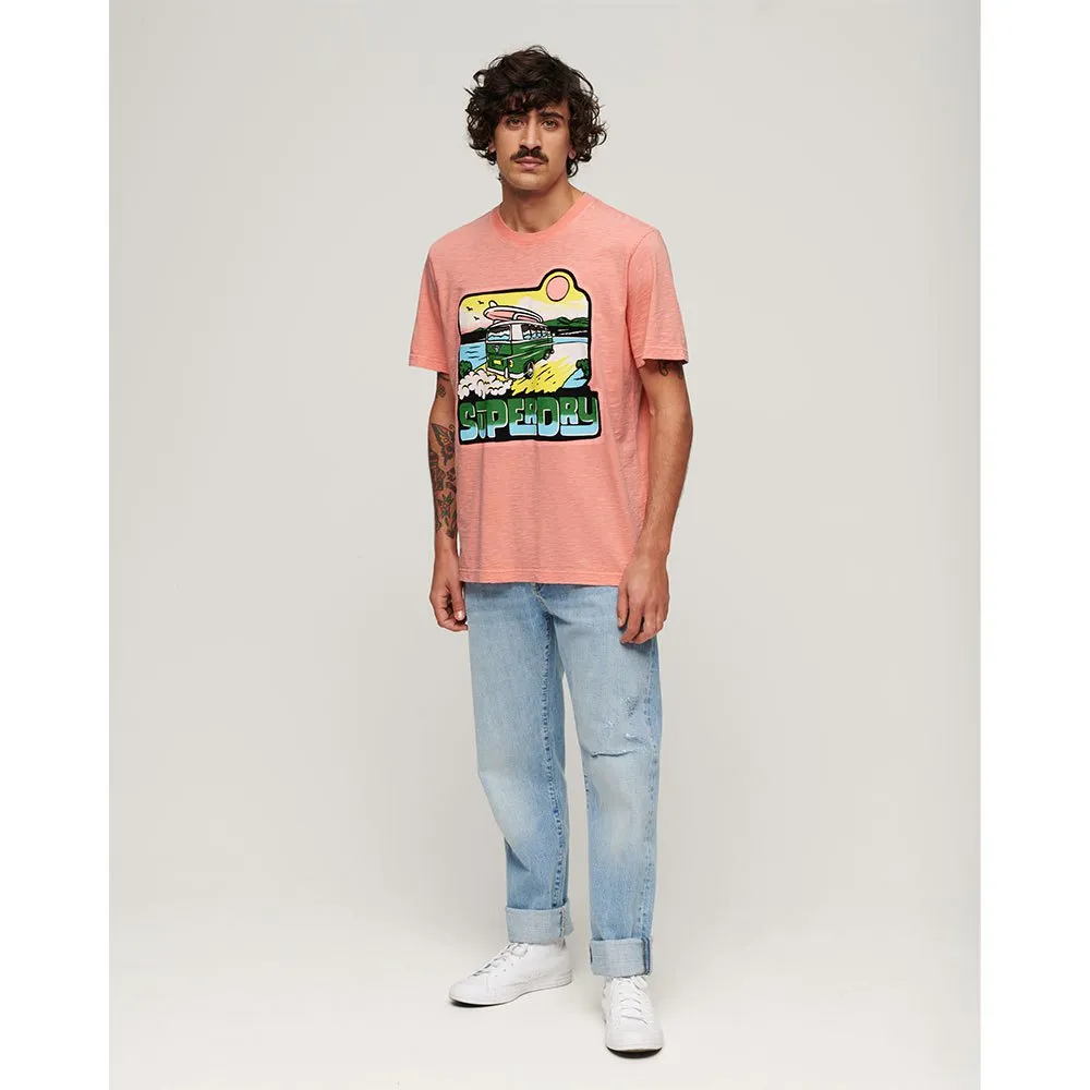 Футболка Superdry Neon Travel Graphic Loose, оранжевый — фото 4