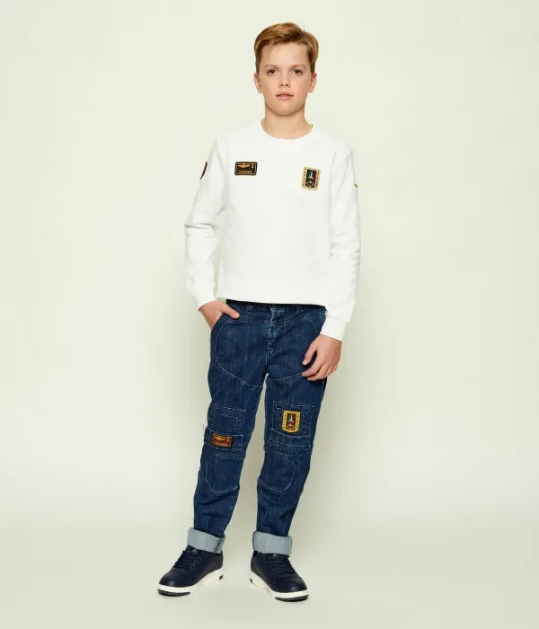 Толстовка regular fit Aeronautica Militare, экрю — фото 2