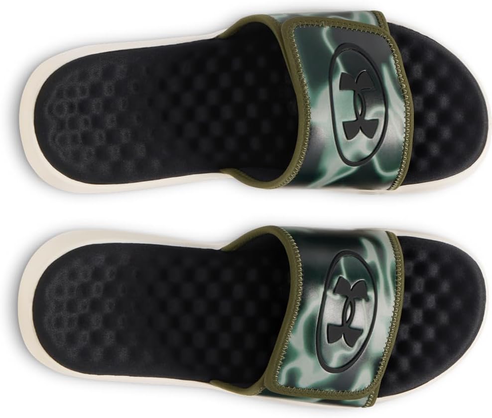 Under Armour мужские слайды Ignite Pro 8 Graphic, (390) Marine Od Green/City Khaki/Black — фото 4