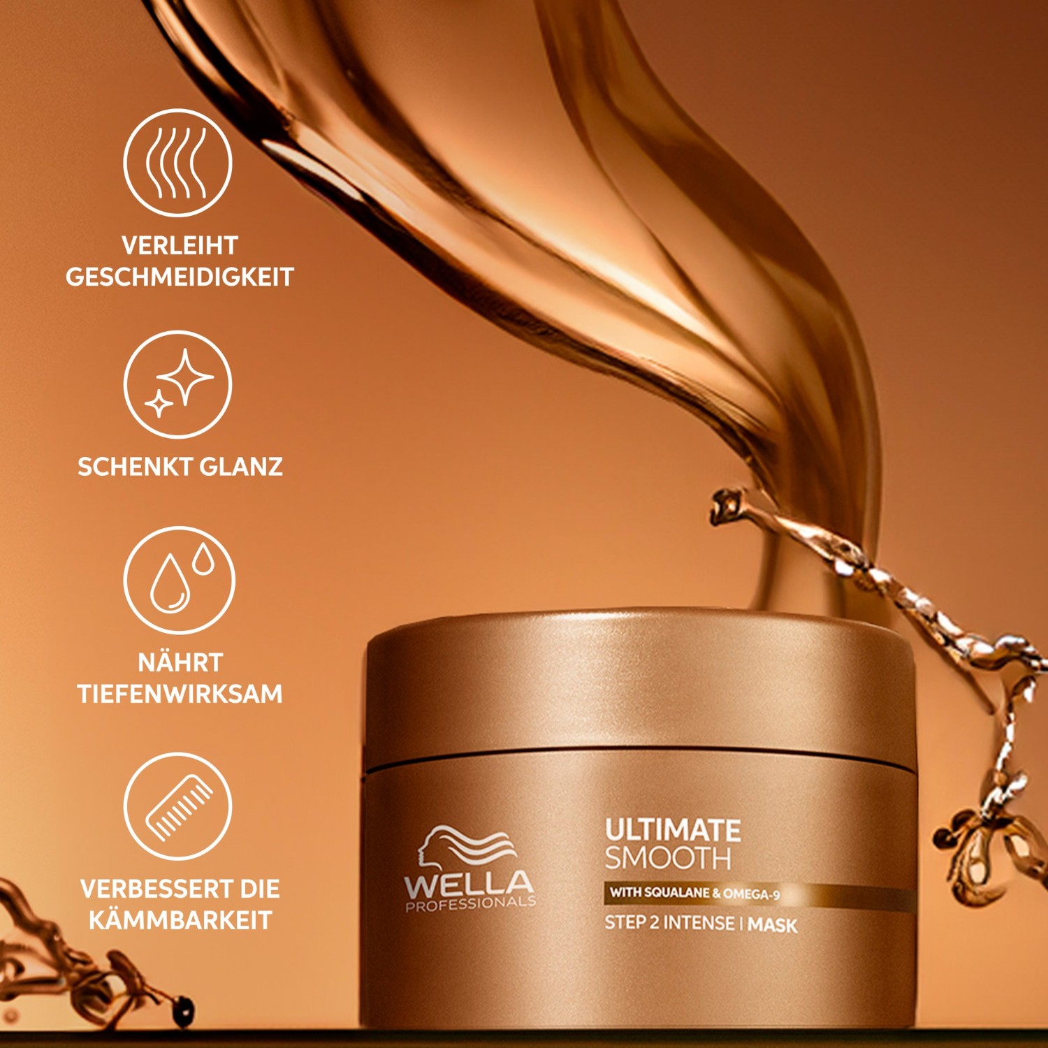 Маска для волос ultimate smooth step 2 | mit squalane & omega-9 Wella Professionals, объем 30 мл — фото 3