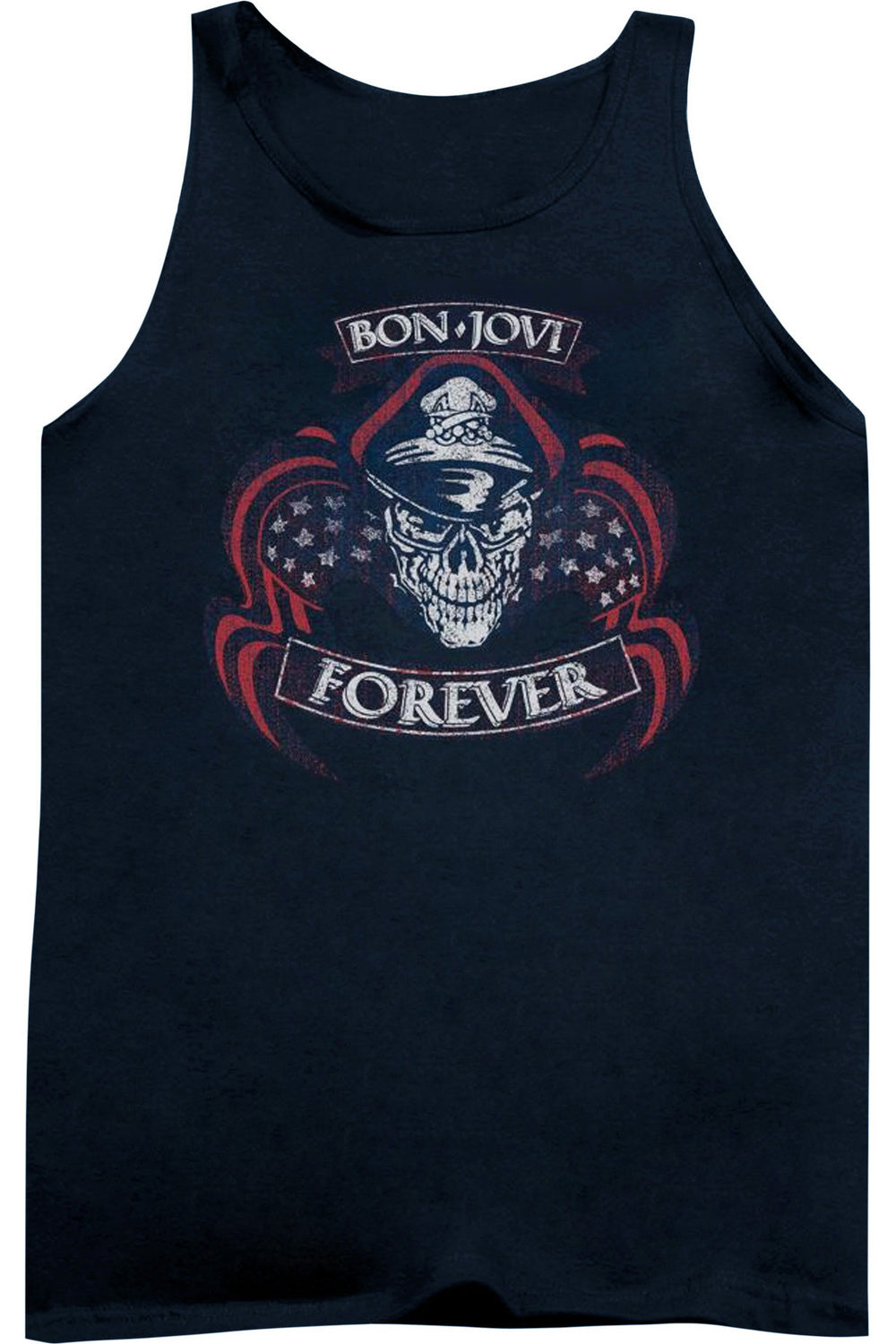 

Bon Jovi Forever Skull мужская майка Gildan, темно-синий