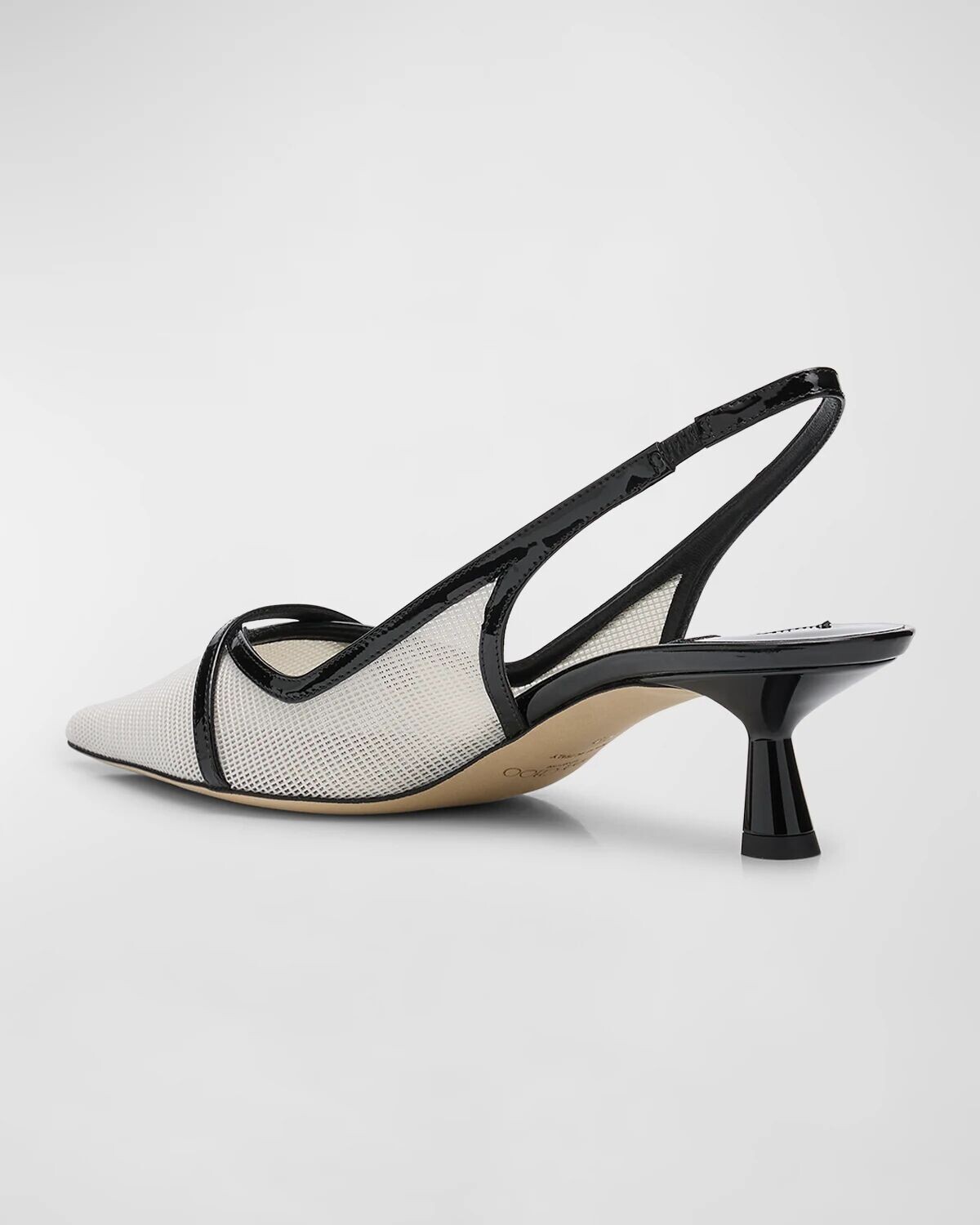 Туфли Amita с сетчатыми ремешками и пяткой на пятке Jimmy Choo, цвет Latte/Black — фото 4
