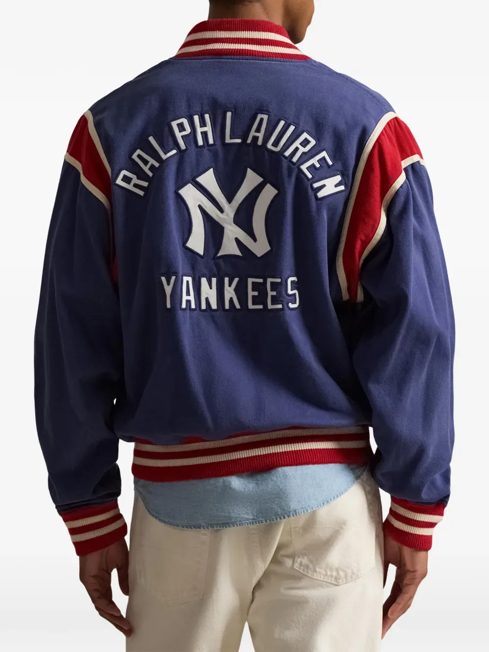 Куртка-бомбер X ny yankees на кнопках Polo Ralph Lauren, синий — фото 4