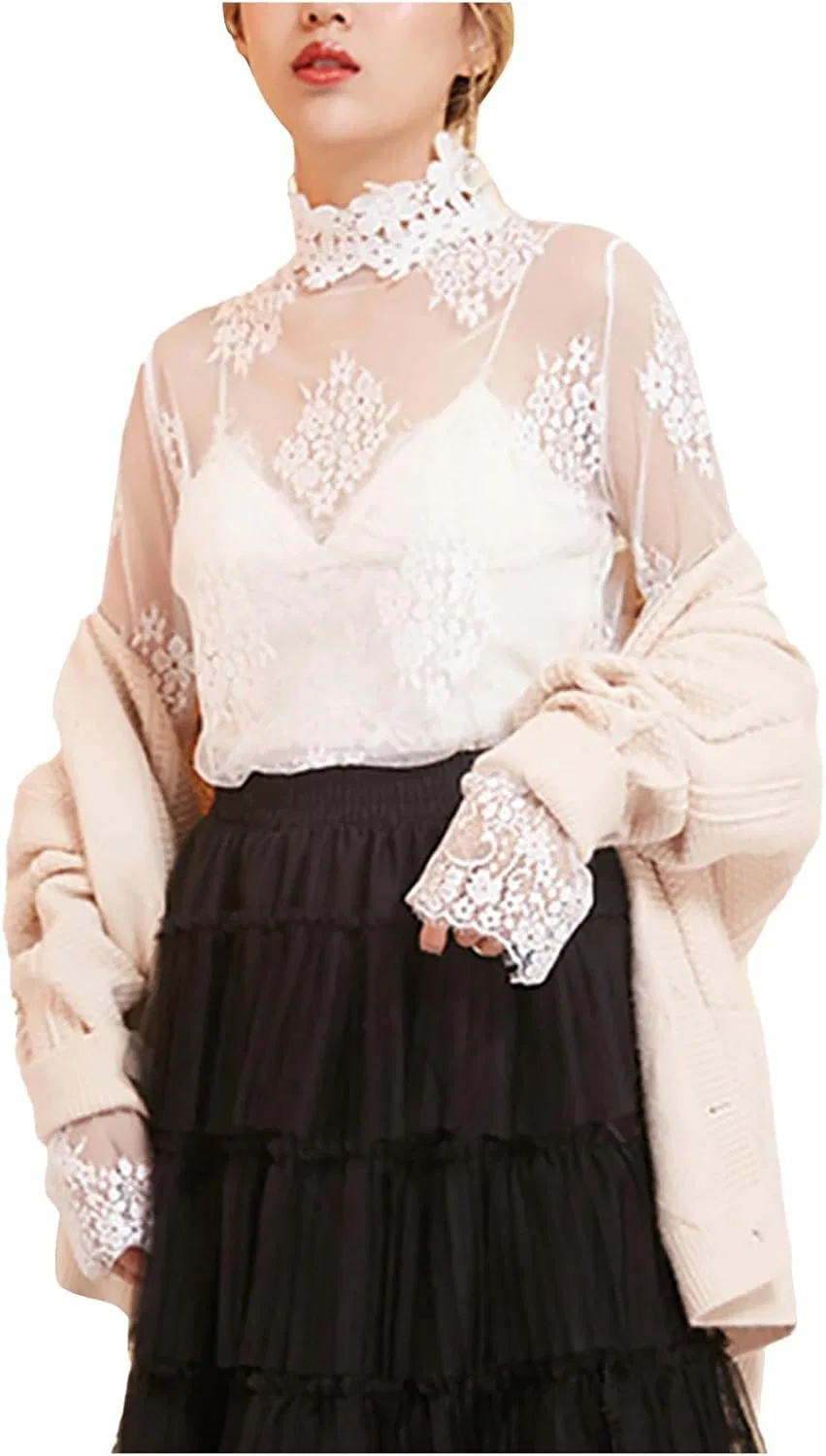 Блуза кружевная из коллекции Spring-Summer 12, белый