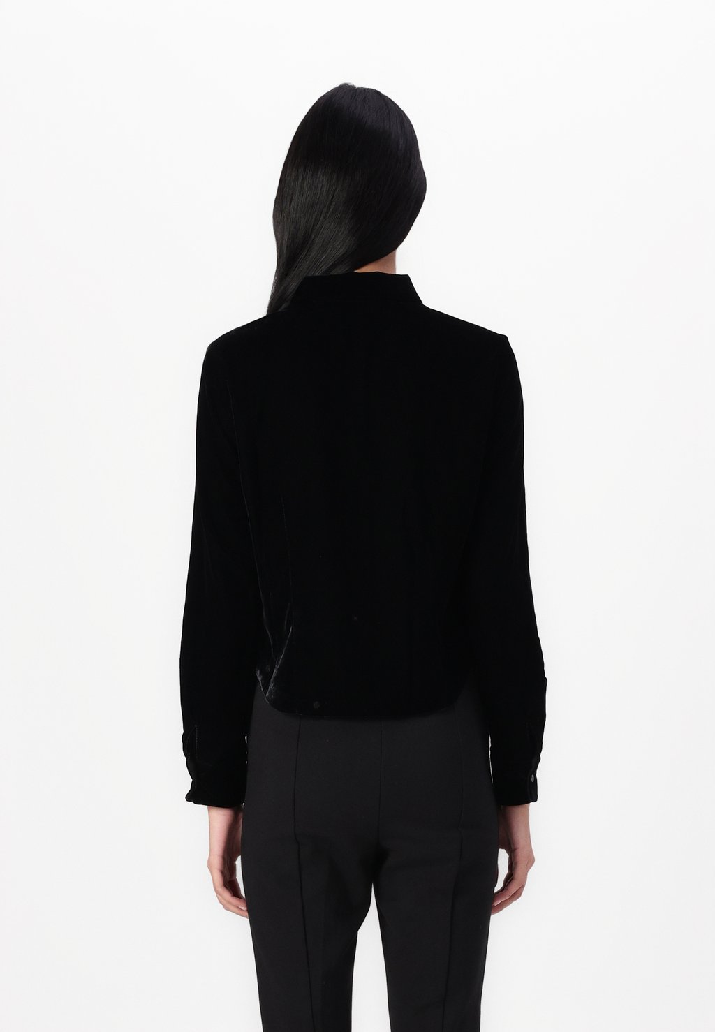 

Блузка на пуговицах FITTED CROPPED SHIRT GAP, черный