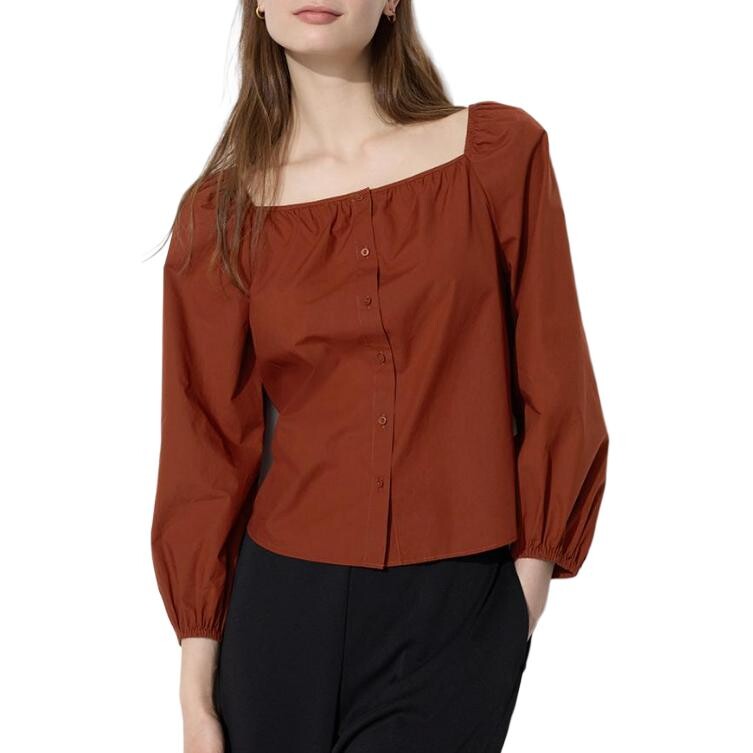 

Рубашка женская Uniqlo, коричневый