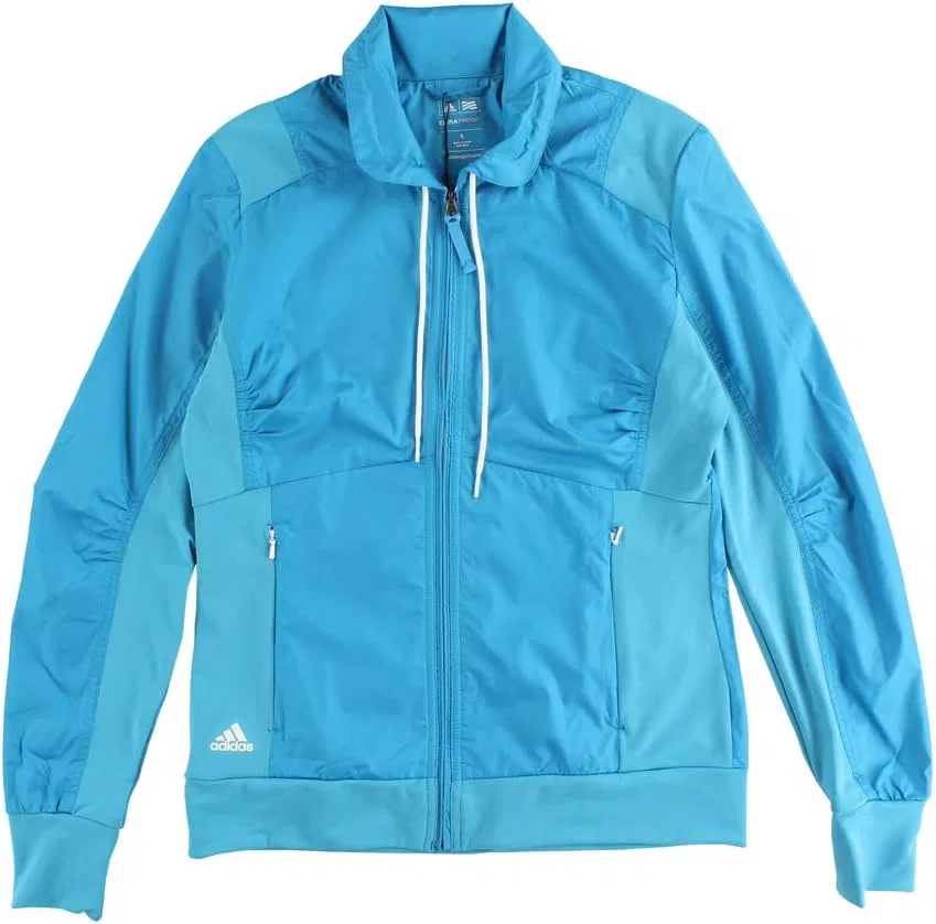 Ветровка женская с капюшоном adidas бирюзовый/белый