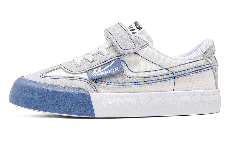 

Warrior Амортизирующие противоскользящие низкие детские скейтбординговые кроссовки, белый/синий